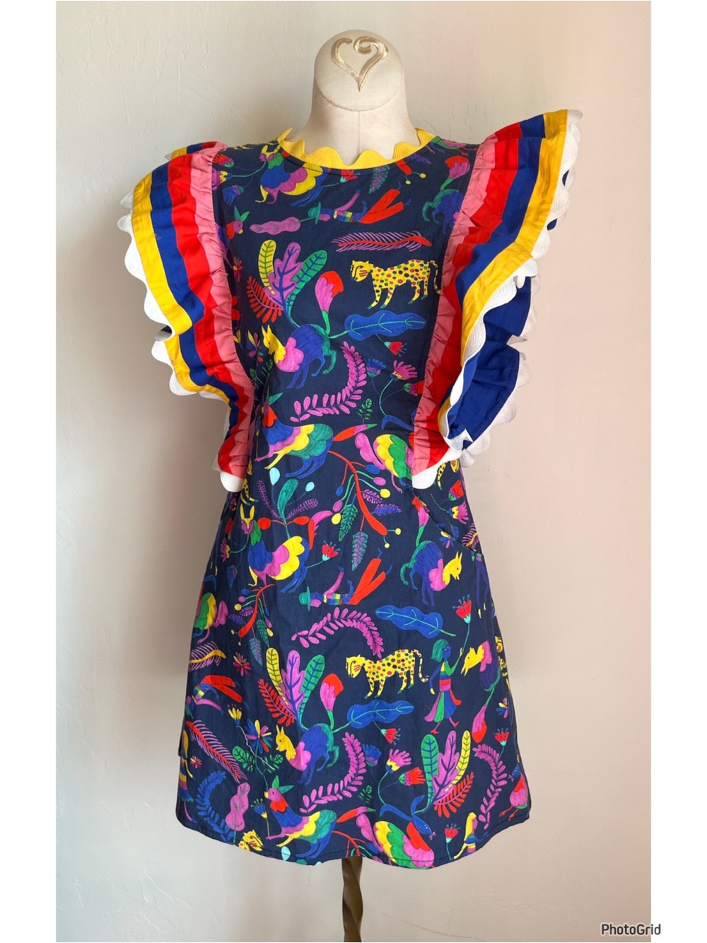 Celia B Navy Printed Animal Abstract Act Mini Dress